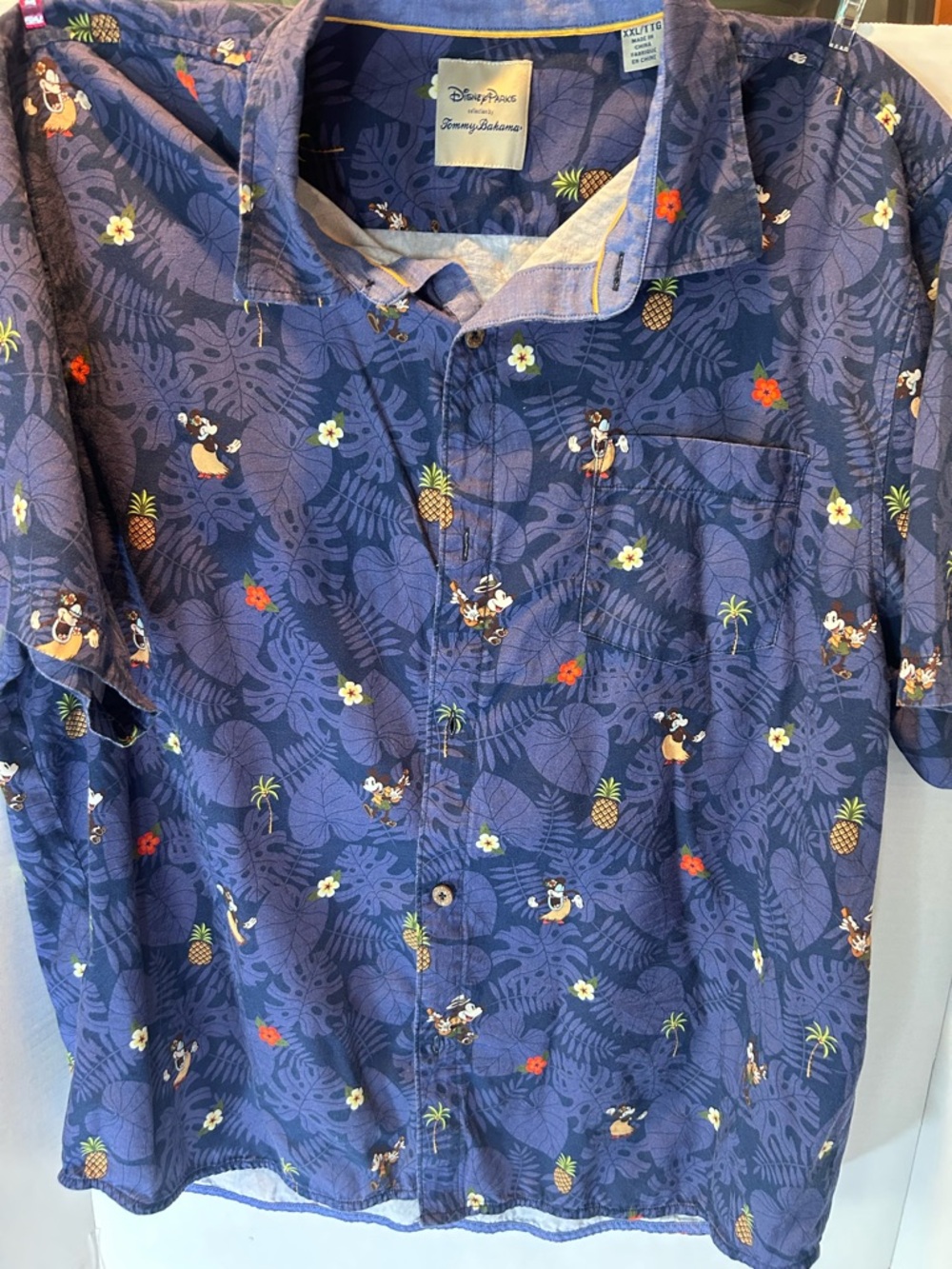Tommy Bahama Blue Tropical Mickey Camp Shirt